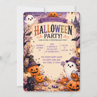 👻🎃 Süße gruselige Halloween-Party-Einladung 🧡🦇 Einladung