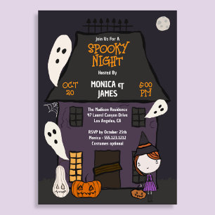 Süße gruselige Halloween-Party im Spukhaus  Einladung