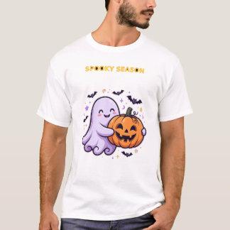 Süße gruselige Jahreszeit Geist und Kürbis Hallowe T-Shirt
