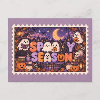 Süße gruselige Jahreszeit Halloween-Stempel-Postka Postkarte