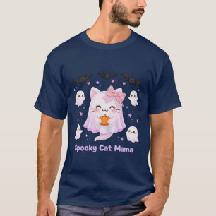 Süße gruselige Katzenmama-Geister T-Shirt