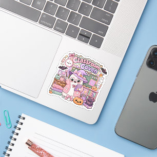 Süße Gruselige Kawaii-Lehrer-Geister-Halloween Aufkleber
