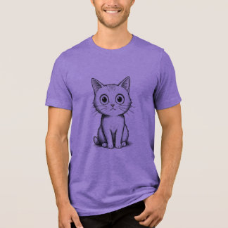 Süße gruselige schwarze Katzen-Skizzen-T-Shirt Tri-Blend Shirt
