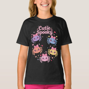 Süße Gruselige Spinnen Rosa Schleife Herzen Sterne T-Shirt