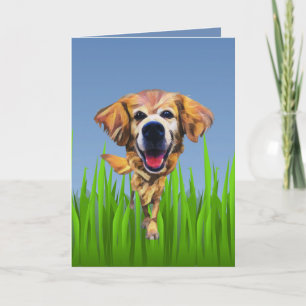 Süße Grußkarte mit Golden Retriever Karte