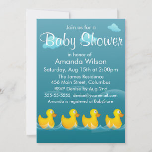 Süße Gummiente Baby Shower Einladung