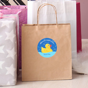Süße Gummiente Blasen Baby Shower Danke Runder Aufkleber
