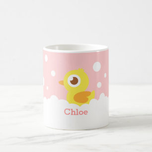 Süße Gummiente im Schaumbad für Mädchen Tasse