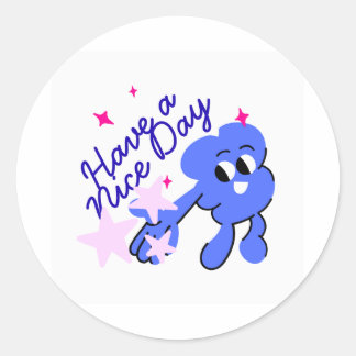 Süße Haben Sie Einen Schön Tag Kawaii Cartoon Aufk Runder Aufkleber