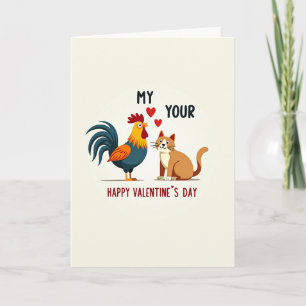 Süße Hahn-Katze Valentinstagskarte Karte