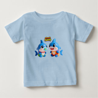 Süße Haifamilie 3D Cartoon Charakter Kawaii Stil Baby T-shirt