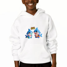 Süße Haifamilie 3D-Cartoon-Charakter Kawaii-Stil