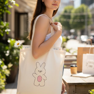 Süße Hallo-Hasen-Tasche im minimalistischen Stil Tragetasche