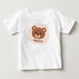 Süße "Hallo" Teddybär Illustration Kinder T-Shirt