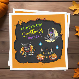 Süße Halloween-Cartoon-Geburtstagsfeier zum Grusel Serviette