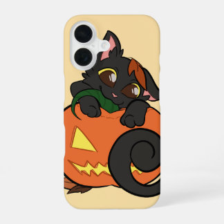 Süße Halloween-Cartoon-Handyhülle mit Katze iPhone 16 Hülle