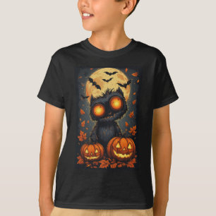 Süße Halloween-Figur in Kürbiskostümszene T-Shirt