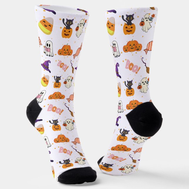 Süße Halloween-Figuren Socken (Gewinkelt)