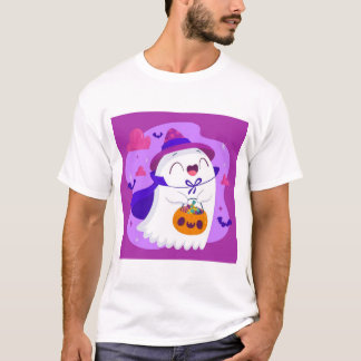 Süße Halloween-Geist-Hexe-Trick-or-Treat-Kunst T-Shirt