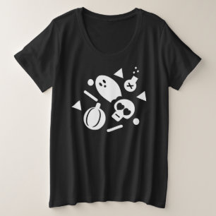 Süße Halloween-Geister-Konfetti-Kostüm-Party Große Größe T-Shirt