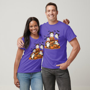 Süße Halloween-Geister mit Coquette-Schleifen und T-Shirt