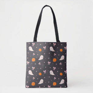 Süße Halloween-Geister-Muster-Tasche Schwarz