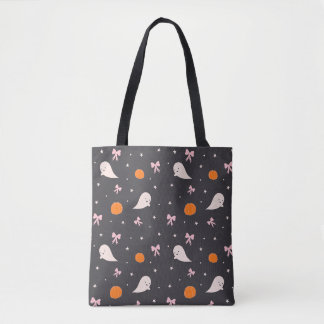 Süße Halloween-Geister-Muster-Tasche | Schwarz