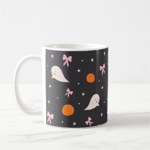 Süße Halloween-Geister-Muster-Tasse   Schwarz Kaffeetasse