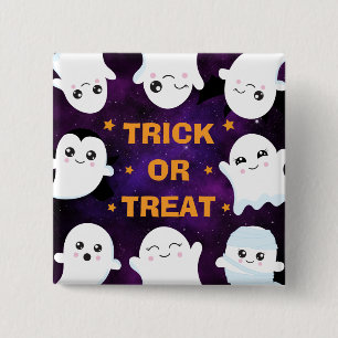 Süße Halloween-Geister: Süßes oder Saures Button