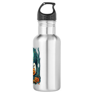 Süße Halloween-Geister und Jack O Lantern Wald (2 Edelstahlflasche