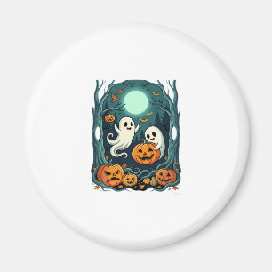 Süße Halloween-Geister und Jack O Lantern Wald (2 Magnet