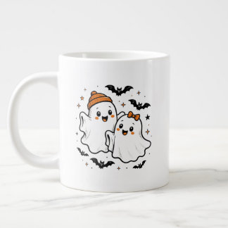 Süße Halloween-Geistermug | Spukige Kaffeetasse | Jumbo-Tasse