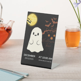 Süße Halloween-Geisterparty-Einladung Sockelschild