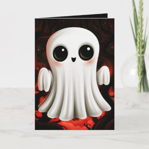 Süße Halloween-Ghost-Illustration Karte