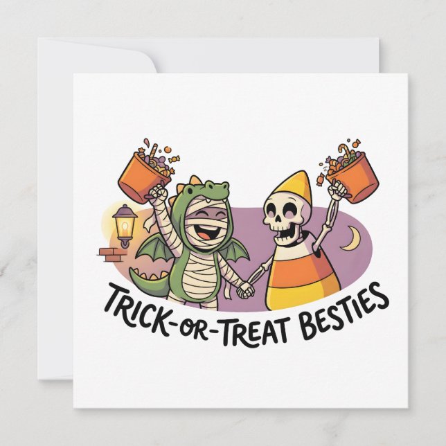 Süße Halloween-Gruppe Einladung (Vorderseite)