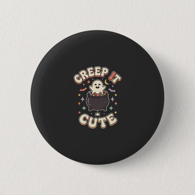 Süße Halloween Gruselige Vibes Button (Vorderseite)