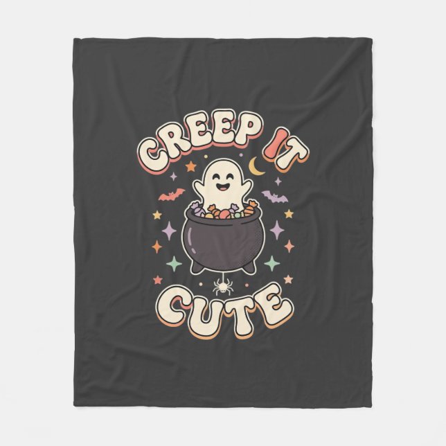 Süße Halloween Gruselige Vibes Fleecedecke (Vorderseite)