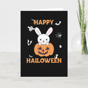 Süße Halloween-Hasen Kürbis-Ostern Karte