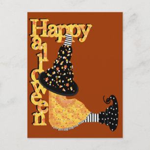 Süße Halloween-Hexe Postkarte