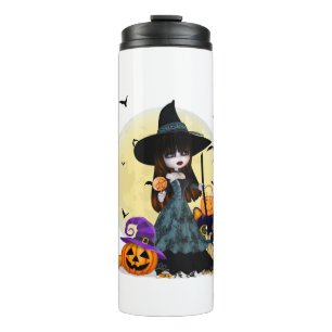 Süße Halloween-Hexe Thermosbecher