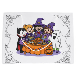 Süße Halloween-Hexe und Geist Feiertags-Geschenkta Große Geschenktüte