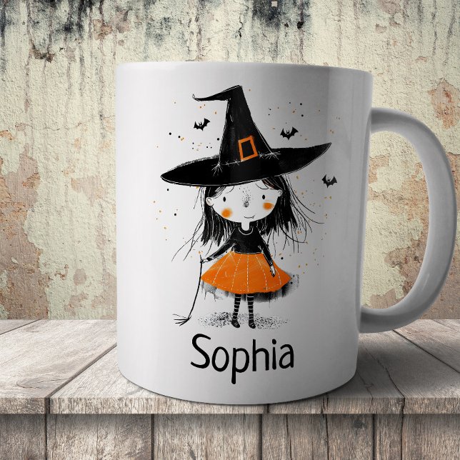Süße Halloween-Hexen-Illustration Kaffeetasse (Von Creator hochgeladen)