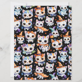 Süße Halloween-Hexen-Kätzchen-SchabLon-Papier