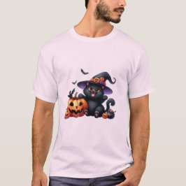 Süße Halloween-Hexenkatze & Kürbisfreund 🐾🎃 T-Shirt