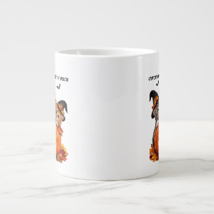 Süße Halloween-Hexenkatzen Leuchtender Kürbis Cust Jumbo-Tasse