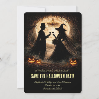 Süße Halloween-Hochzeit - Termin vormerken Einladung