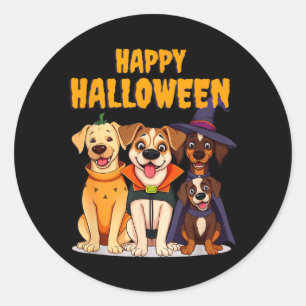 Süße Halloween-Hunde Lustig - Einzigartiges Design Runder Aufkleber