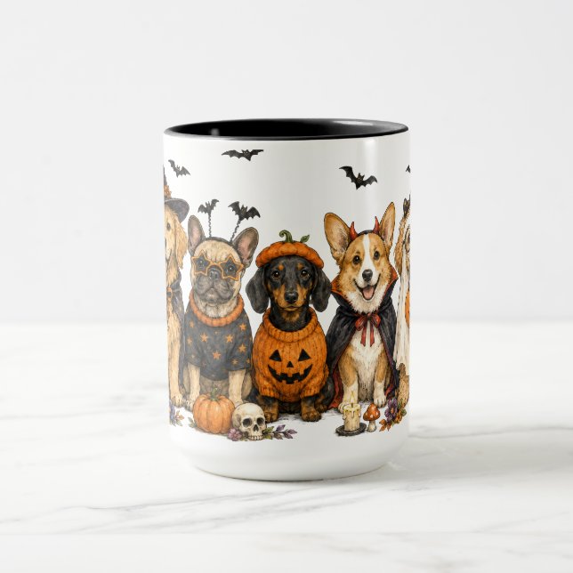 Süße Halloween-Hunde Tasse (Zentrum)