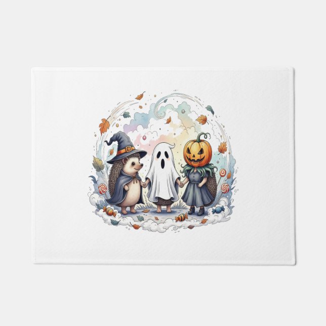 Süße Halloween-Igel-Kostüme Fußmatte (Vorderseite)