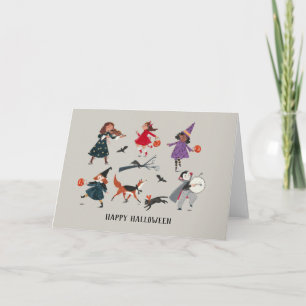 Süße Halloween-Illustration für Kinder, Grußkarte Karte